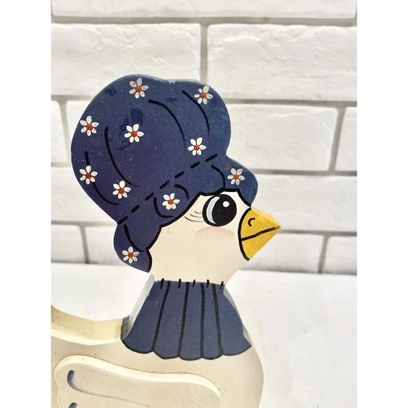 VTG‎ Handmade Wood Clothespin Duck Recipe,Memo,Note ,Card Holder Folk Art - Picture 5 of 11